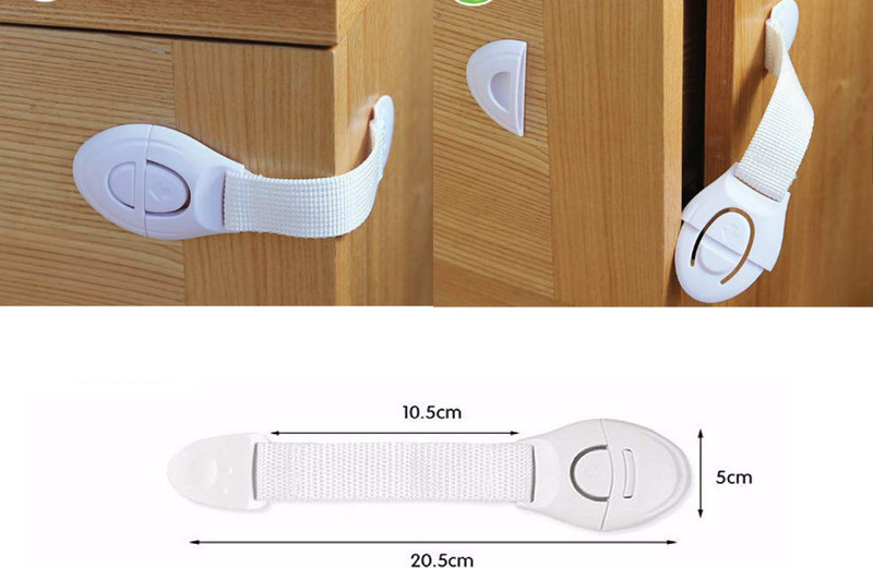 QUICKSHOP Baby proofing Safety lock / latch for drawers, cupboard, sliding doors, fridge, window, cabinet for child safety I White ( pack of 5)(White)