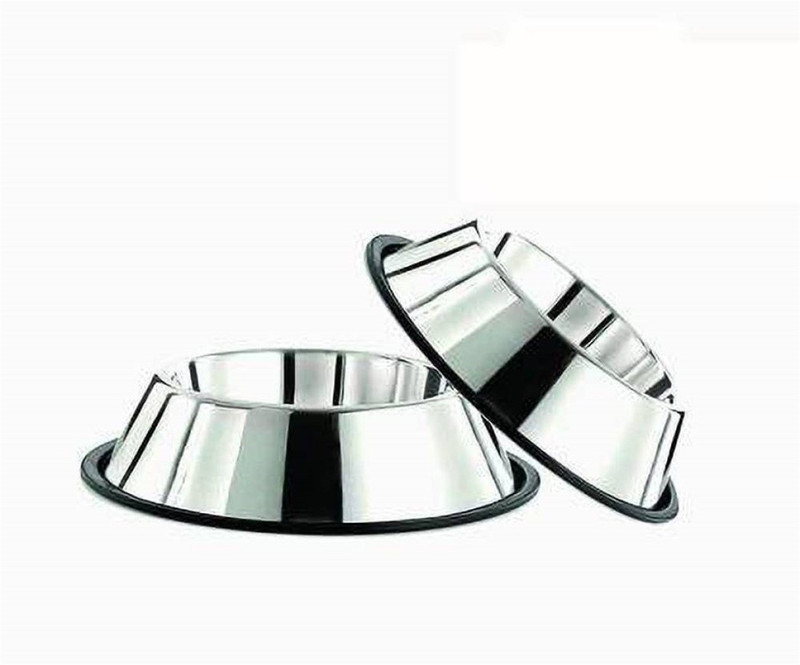 ALCAZAR Set of 2 Stainless Steel Pet Bowl Round Stainless Steel Pet Bowl(1800 ml Silver)