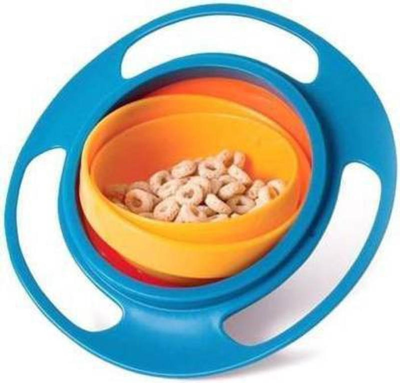 SANNO WORLD Kids Magic Bowl Universal 360 Rotate Funny Toys Baby Gyro Feeding Toy Bowl Dishes Kids Boy Girl Spill Proof Bowl - plastic(Multicolor)