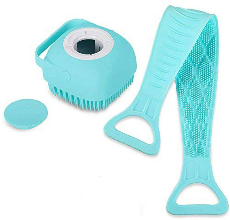 sneh sales 2 in 1 Silicone Soft Bath Body Brush Combo AND bathroom body brush,Bathing Brush for Women,body cleaning brush for Use in Shower, Soft Cleaning Body Brush with Shampoo Dispenser - Skin Massage Brush Bath Bathroom,Gentle Scrub Massage,Dead Skin Removal Exfoliating Belt for Shower(Multicolo