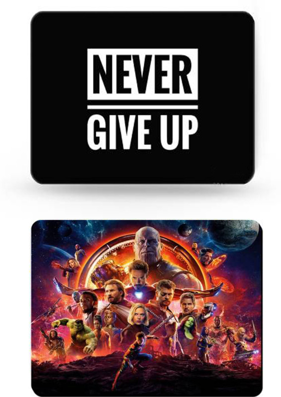 SMULY MOUSEPAD COMBO PACK OF 2 (END GAME THEME AND NEVER GIVE UP Non Slip Base Mousepad(Multi 3)