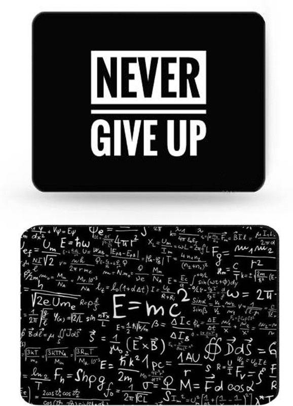 SMULY MOUSEPAD COMBO PACK OF 2 ( E MC AND NEVER GIVE UP Non Slip Base Mousepad(Multi 9)