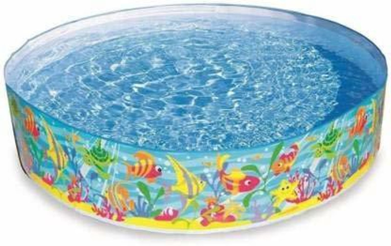 PEZYOX Rubber Plastic Small Size Swimming Pool for Children, Diameter 6 Feet(Multicolor)