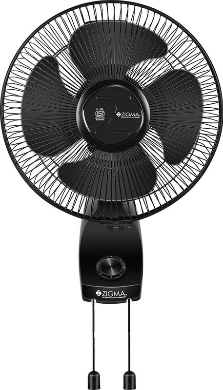 zigma Charm Anti Dust 12`` with 12 Months Warranty Ultra High Speed 300 mm Wall Fan(Black | Pack of 1)