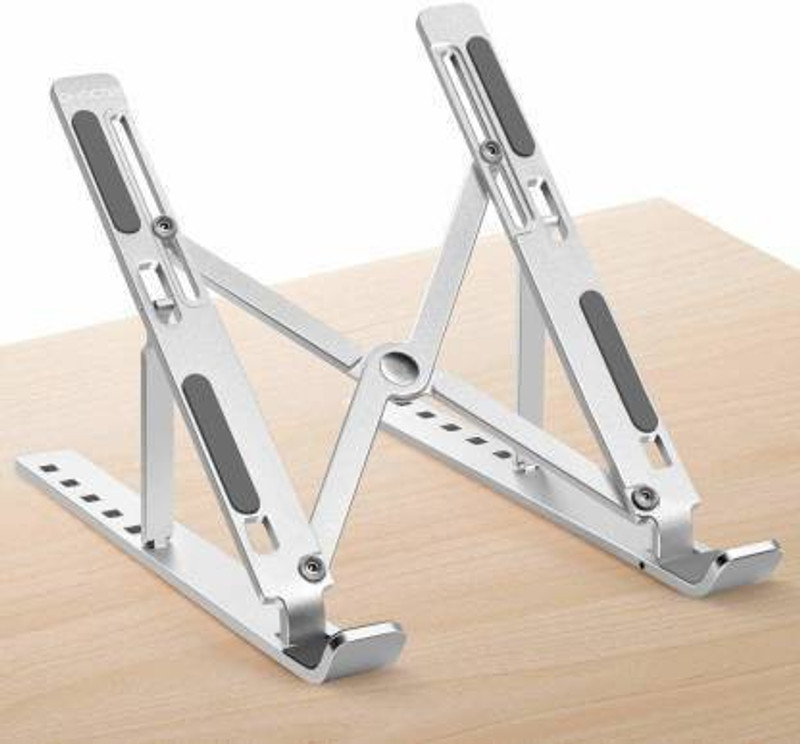 TECHEL TY-PT2-HPLaptop Stand Adjustable Computer Stand Ergonomic Portable Tablet Stand Foldable Compatible with MacBook Dell XPS HP Lenovo(Silver) Steel Floor and Desk Stand Rotatable Laptop Stand with Adjustable Height Compatible with Universal Laptops(Steel)