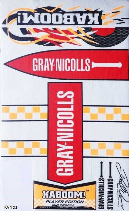 Kyrios Gray Nicolls KABOOM Bat Sticker David Warner Bat Sticker(Multicolor)