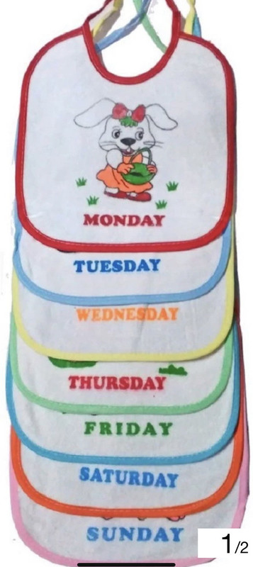 kogar Beautiful Printed 7 Days Baby Bib For Daily Use Sunday To Saturday Baby Bibs For Kids(Multicolor)