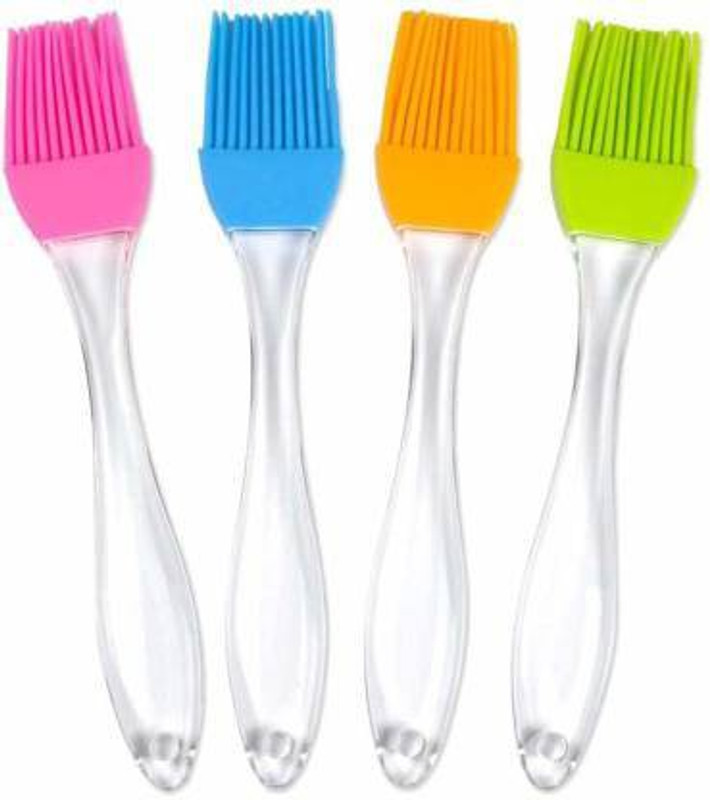 mega shine Silicone Spatula and Pastry Brush Set Special for Cake Mixer, Grilling, Tandoor, Cooking, Baking, Glazing, BBQ, Oil Brush for Cooking Silicon, Oil Brush for Kitchen Use silicon Flat Pastry Brush