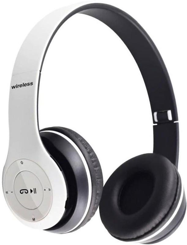 Worricow 100%High Quality P-47 Bluetooth Wireless Headset|3D Stereo Sound Bluetooth(White, On the Ear)
