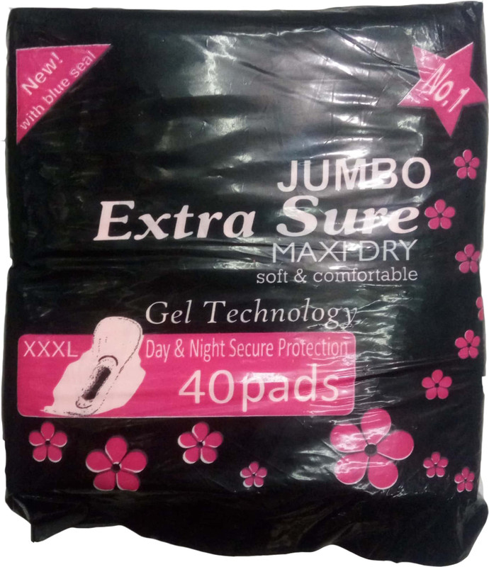 Extra Sure Sanitary Pad Jumbo XXXL Full Size Pack of 40 Sanitary Pad