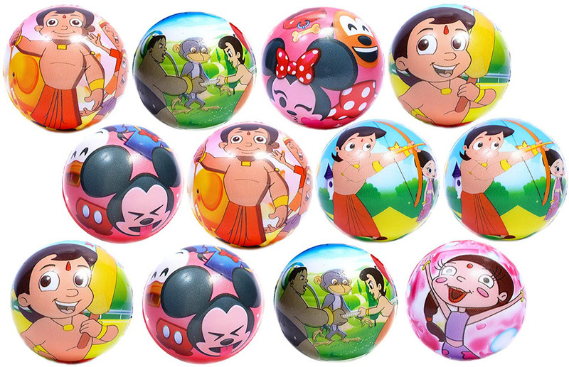 Scorpion Medium Sized Chotta Bhim and Mickey Soft Balls Pack of 12  - 6 cm(Multicolor)