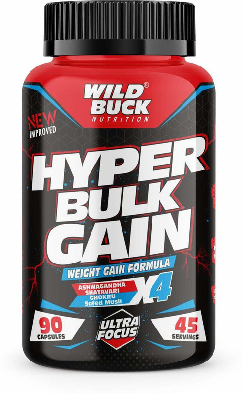WILD BUCK Hyper Bulk gain To Increase Muscle Size With Improved Muscle Mass Gain Formula(45 No)