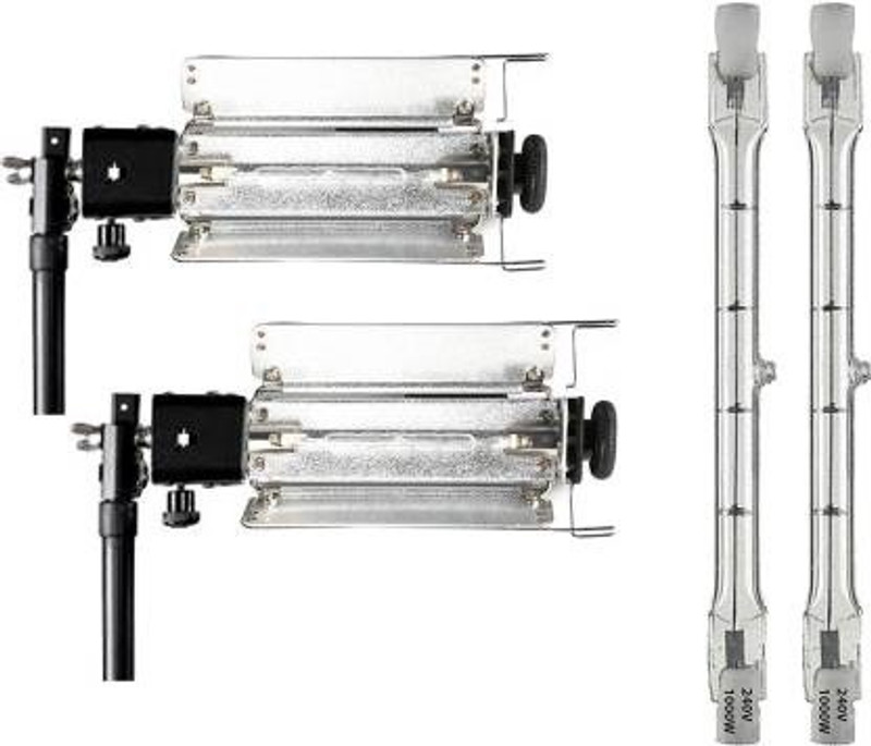 GiftMax Porta Umbrella Video Light with 1000 Watt Halogen Tube for still Video Photography Portable Studio 1000 lx Camera LED Light (Pack of 2) 1000 lx Camera LED Light