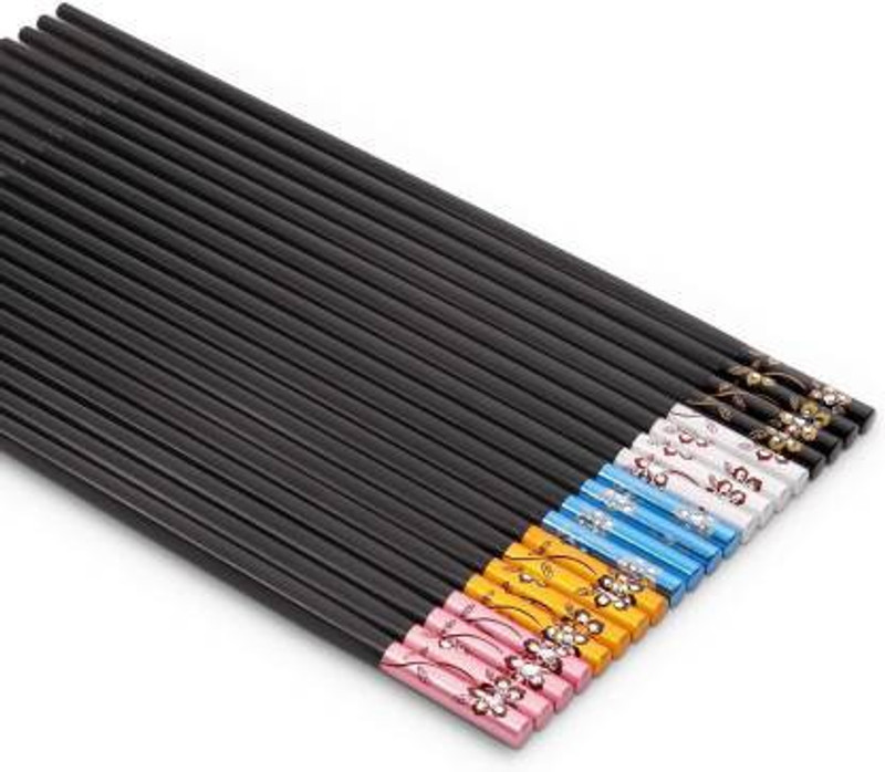 PuthaK Eating Wooden Japanese Chopstick(Black Pack of 2)