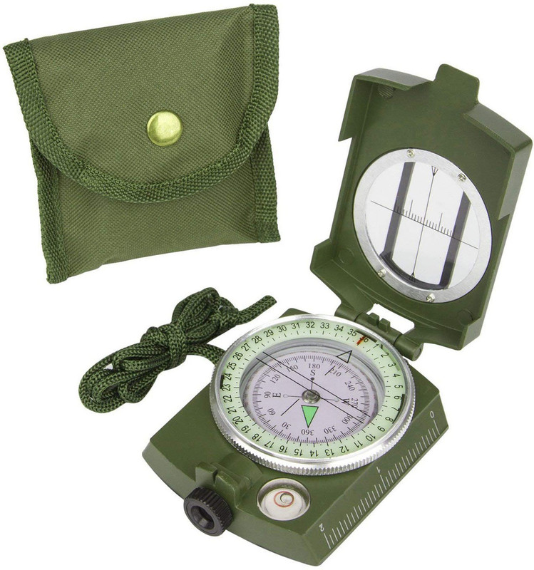 Geek Lab Waterproof Army Metal Lensatic Prismatic Navigator For Directions Military Compass Compass(Green, White)