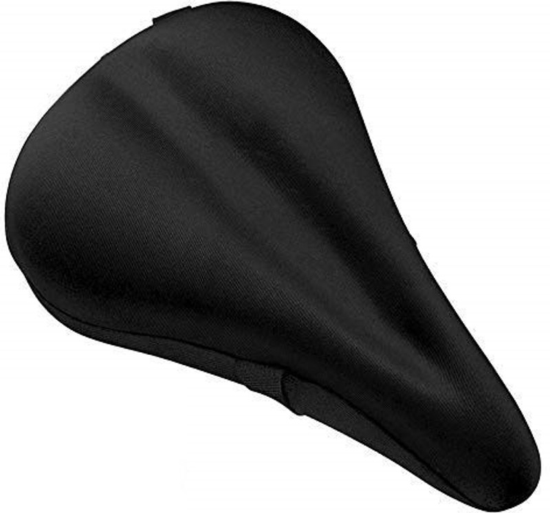 ShreNik Gel Cover For Bicycle Silicon Cushion Pad Seat Saddle Cover Stretchable MTB Bikes Saddle Cover Free Size(Black)