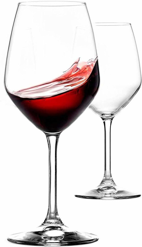 FULKIZA (Pack of 6) Cut Wine Glass ( 450 ML ) Set Of - 6 Glass Set Wine Glass(450 ml, Glass, Clear)