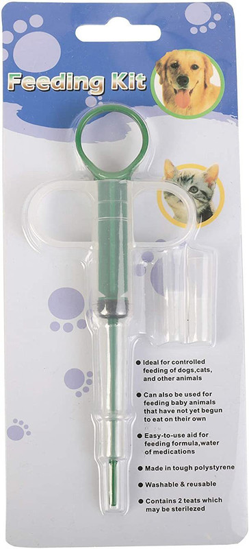 Emily Pets Pill Gun Shooter Tablet Soft Tip Syringe Medical Feeding Tool Kit for Dogs Cats Small Animals,Pet Pill Dispenser(Blue) (1 Piece) Pet Nursing Kit