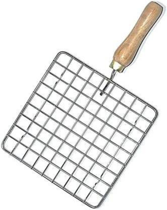 Saviraj Stainless Steel Square Roasting Net,Wire Roaster,Roaster,Cooking Rack for Chiken Grill,Roti Grill,Papad Grill, roti Roaster, roti jaali 2 kg Roaster(Silver, Brown)