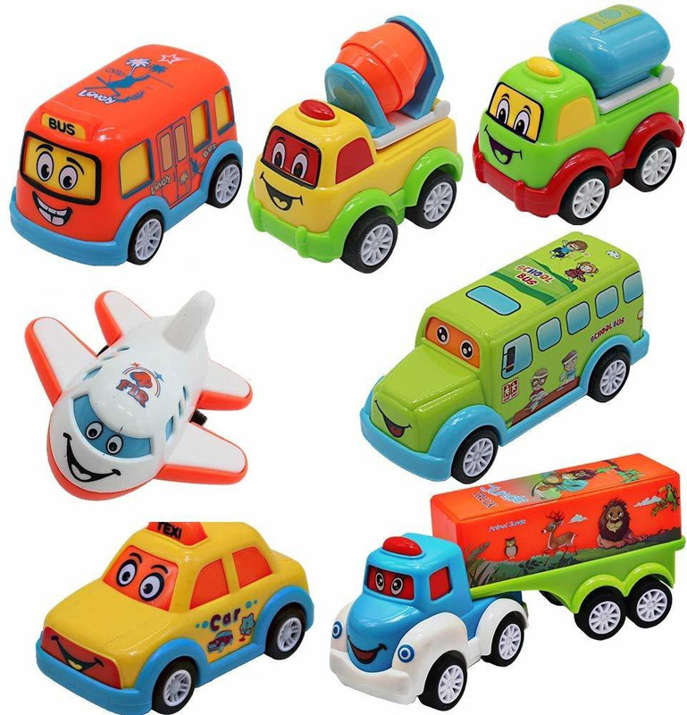 Galactic New Unbreakable Pull Back Vehicles| Push and Go Crawling Toy Children, Power Friction Cars for 3+ Years Old Boys|Girls (Set of 7) Best Gift Child(Multicolor, Pack of: 1)