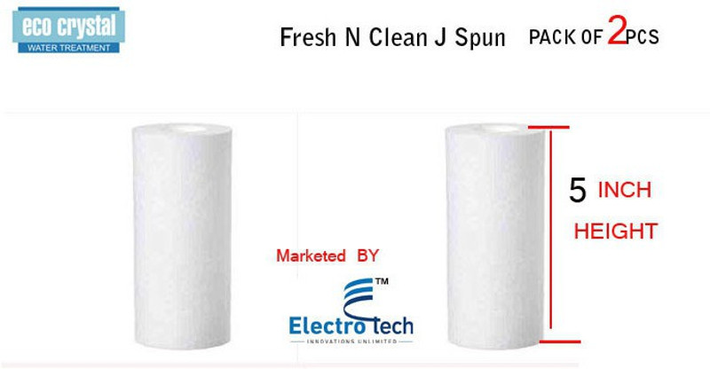 Eco Crystal Ecocrystal Fresh N Clean J - 5 inch Cartridge -Mkt By Electro Tech Solid Filter Cartridge(5, Pack of 2)