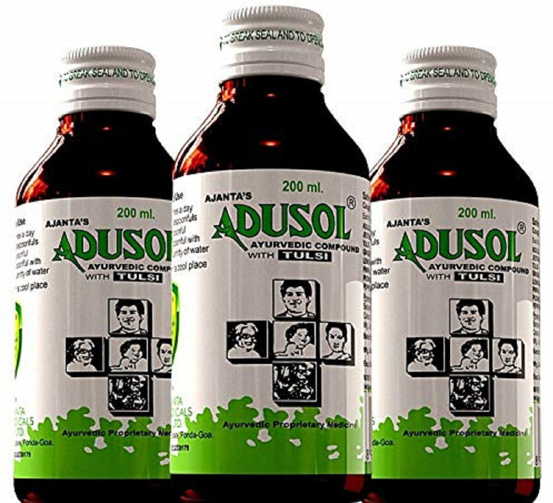 Adusol Ajanta Cough Syrup(Pack of 3, 600 ml)