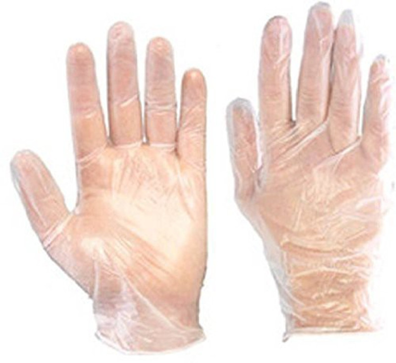 dental mart White Poly Gloves 100 Pcs|Transparent Gloves|Examination Gloves Polyisoprene Examination Gloves(Pack of 100)