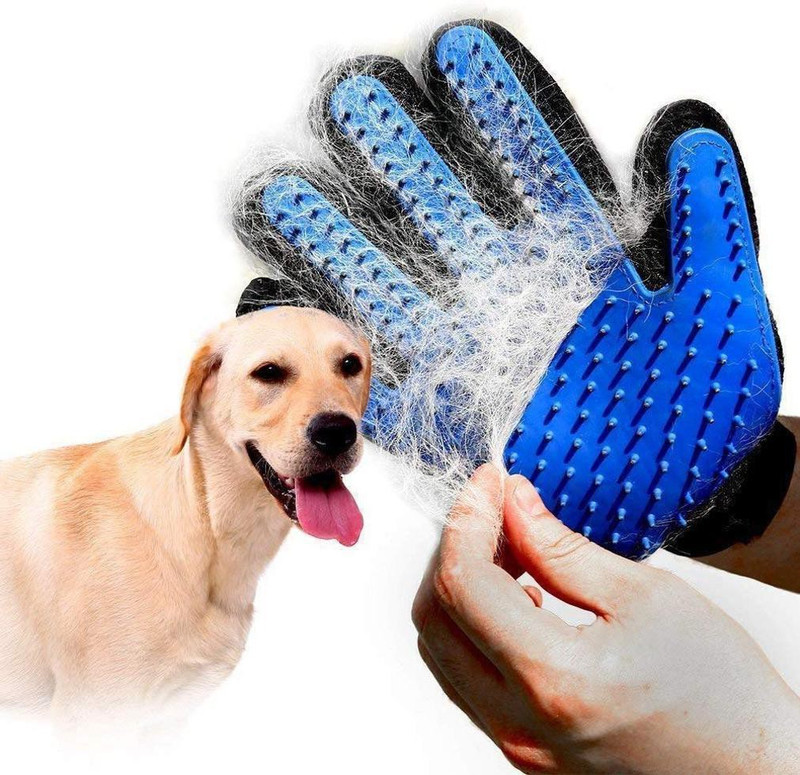 Nightstar Pet Hair Cleaning Massager and Removal Animal Brush Comb Grooming Gloves for Dog & Cat(Blue, Fits All)