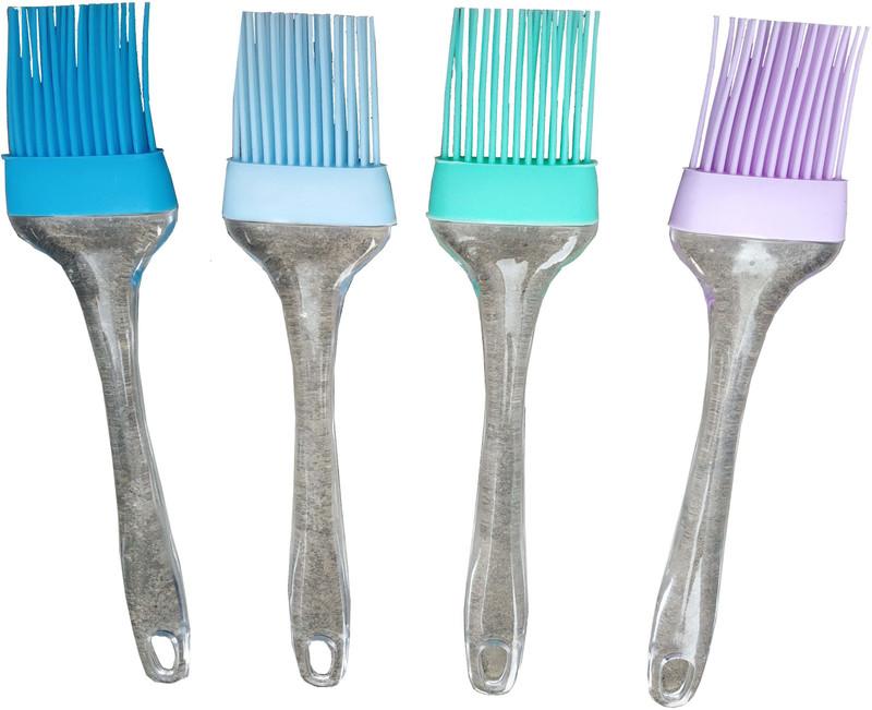 yarendra export Silicone Pastry Grilling Basting Brush: 6PC BPA Free Heat Resistant Brushes | for BBQ Grill Barbecue Baking Kitchen Cooking Butter Sauce Marinades Brush Silicon Flat Pastry Brush(Pack of 4)