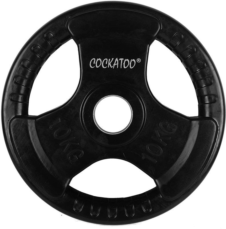 COCKATOO 5 kg QUAD RUBBER & INTEGRATED METAL GRIP REGULAR WEIGHT PLATES Home Gym Combo