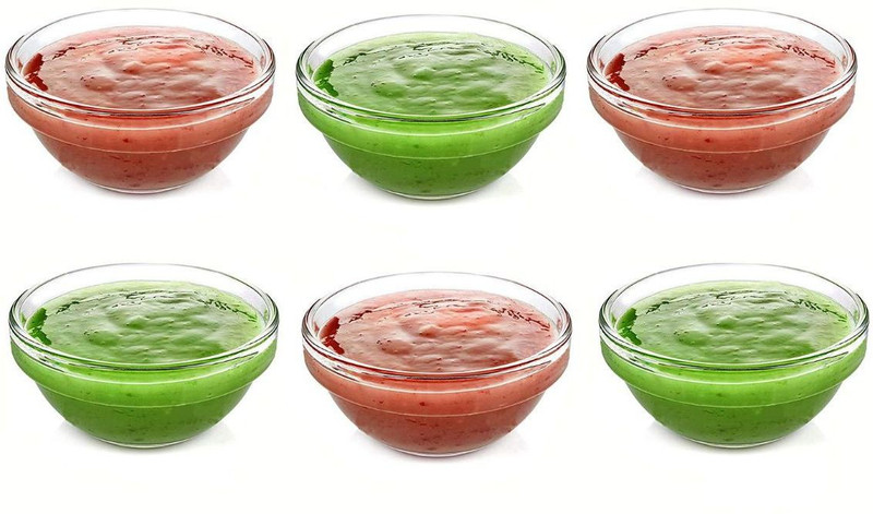 VINAR Glass Sauce Bowl Housewares - Chutney Bowl Set of 6 pcs Glass Sauce Bowl (Clear, Pack of 6)(Pack of 6, Clear)