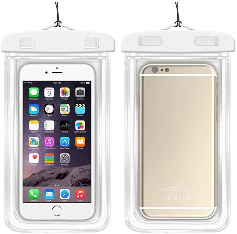 HelloX Pouch for Mobile Rain Pouch & Dust Protection Case Cover Underwater Waterproof Transparent Mobile Pouch(White, Waterproof, Plastic, Pack of: 1)