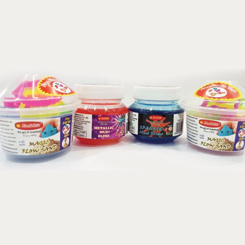 Rabbit Sprakle Slime 100gm + Metallic Slime 100gm + 2 Sand 100gm |Slime for kids boys girls | play with Slime Sand for kids | Perfect Sand For Kids | Combo Pack Contains 2 Slime and 2 Sand | 10 Sand Toys + Make castle at Home | Perfect Gift for kids Multicolor Putty Toy