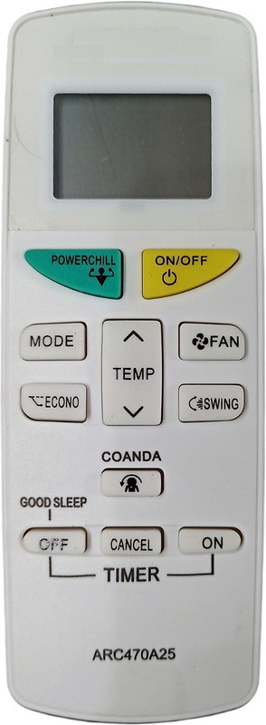 EHOP ARC470A25 AC Remote Compatible for Split AC with Power Chill Function VE-132A DAIKIN Remote Controller(White)