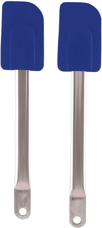Adi Silicone Silicon Spatula Steel Handle Medium (Blue) Non-Stick Spatula(Pack of 2)