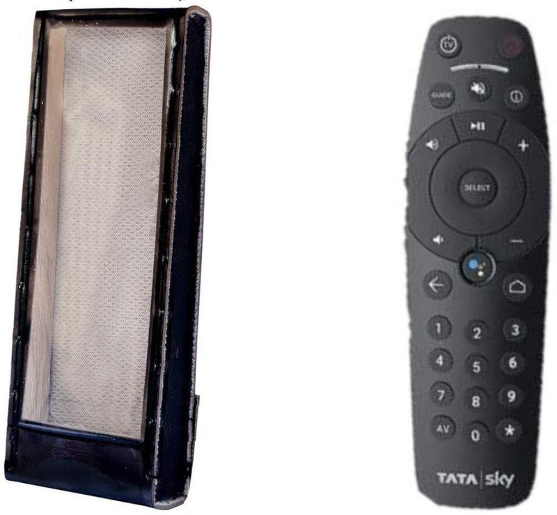 LUNAGARIYA Flip Cover for Protective Cover for Sun Direct DTH SETTOP Box Remote Control,PU Leather Cover Holder(Black, Artificial Leather)