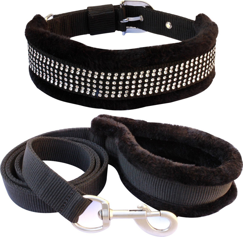 S.Blaze Dog Belt Combo of 1 inch Black Fur Padded Dog Body Harness with Black Lead Specially for Medium Breeds Dog Harness & Leash(Medium, 1 inch Black Fur Harness & Black Lead)