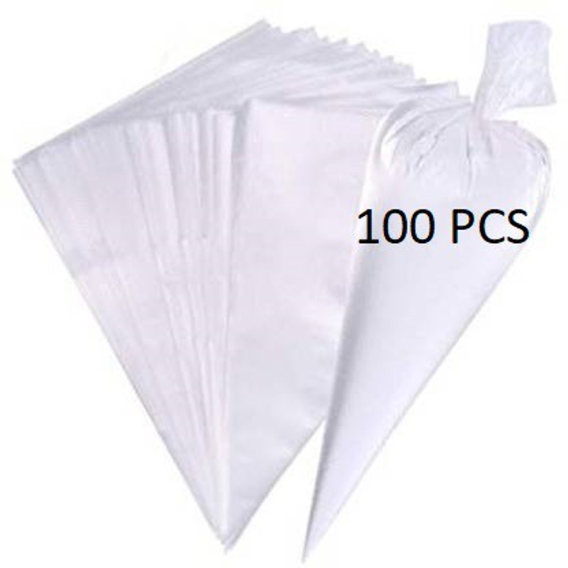 MAFAHH Piping Bags for Cake Decoration, Disposable Icing Bag for Cake Cream Frosting/Decorating, 26 x 17 cm (Pack of 100) Disposable Piping Bag(Pack of 100)