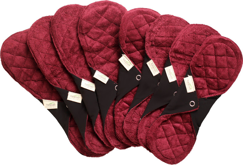 FabPad Reusable Sanitary Menstrual Cloth Pad Menstrual Hygiene Kit ( Pack of 8 ) (4 Regular Pads + 4 Maxi Pads + Travel Pouch) Sanitary Pad(Pack of 8)