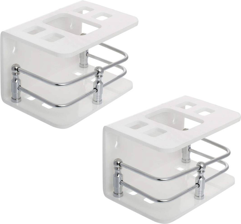 Fortex Acrylic Toothbrush Holder(White, Wall Mount)