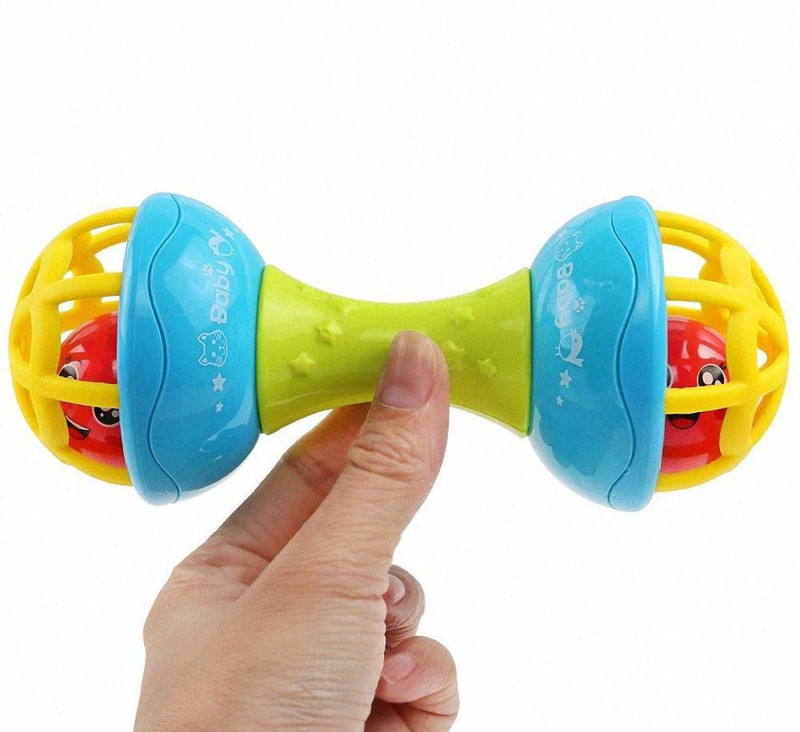Kp Enterprise Dumbbell Rattles Attractive Rattle & Teether Plush Rings Babies Sorting, Toy Rattle(Multicolor)