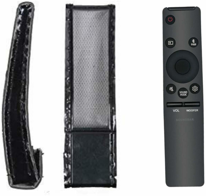 LUNAGARIYA Flip Cover for Protective Case for Samsung LCD/led Remote Control Pouch Cover Holder PU Leather Cover Holder(Black, Artificial Leather)