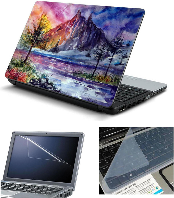Advik Arts 3in1 Pack of Laptop Skin Sticker with Screen & Key Guard for 14.1" Inches - PNTL56 Combo Set(Multicolor)