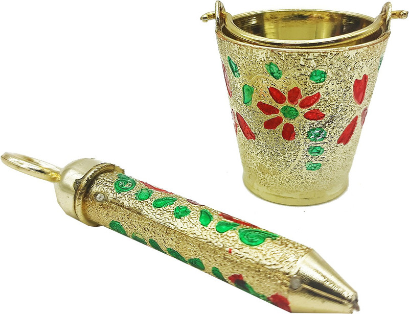 Ascension Plastic Small Pooja Laddu Gopal Ji Holi Bucket and Pichkari for Gift Water Gun(Multicolor)