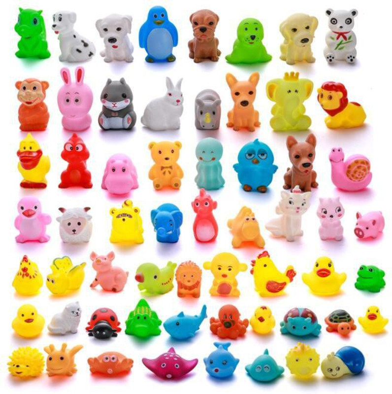 PRESENTSALE 12 pcs animal soft and cute bath chu chu toy for little kids Bath Toy(Multicolor)