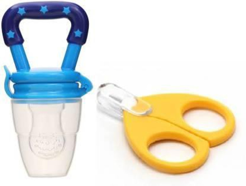 Happy Baby FruitFeeder and Baby Scissor (Multicolor) - silicon(Multicolor)