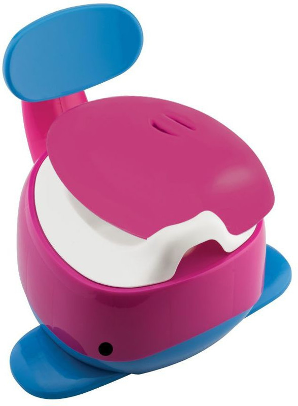 Nabhya Whale Potty Seat High Quality Toilet Training Chair Potty Seat With Upper Closing Lid ,Removable Bowl And Back Support Potty Seat(Pink, Blue)