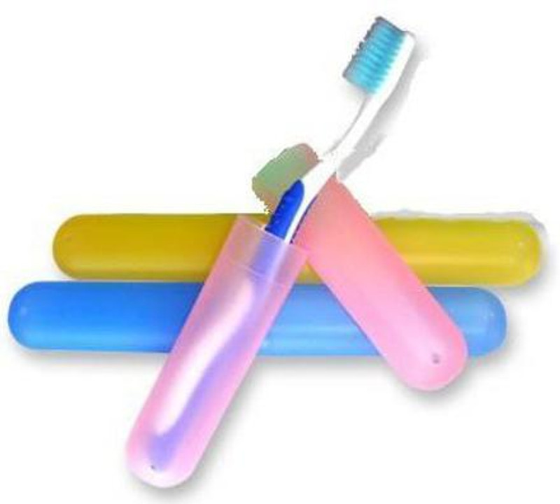 AMAZEE Plastic Toothbrush Case - 3pcs Toothbrush Cases Toothbrushes Holder for Daily and Travel Use / Plastic Small Regular Toothbrush Case,3pcs Different Color Toothbrush Case