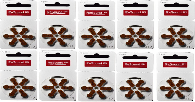POWERONE Size p312 Hearing Aid Battery (5 Packets = 30 batteries) Stethoscope Case(Brown)