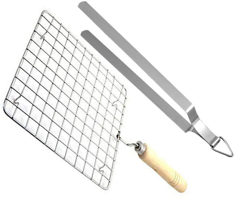 Kinoki Premium Quality Roaster_Chimta_Chimta_07 Tong With Roaster 01 27 cm Roasting Tong Set (Pack of 2) Premium Quality Roaster_Chimta_Chimta_07 Tong With Roaster 01 27 cm Roasting Tong Set (Pack of 2) 25 cm Roasting Tongs (Pack of 2) 25 cm Roasting Tongs(Pack of 2)